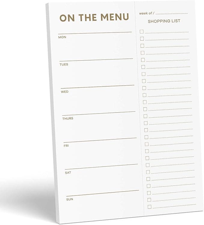 Sweetzer & Orange Gold Magnetic Meal Planner & Grocery List Notepad