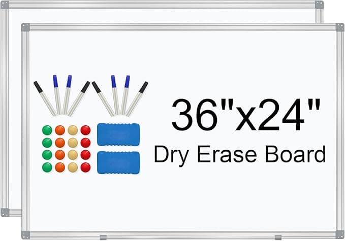 Magnetic Dry Erase Whiteboard (36 x 24 inches)
