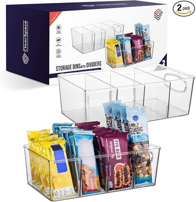 ClearSpace Plastic Storage Bins with Handles