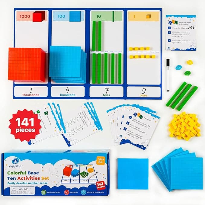 Math Manipulatives Set (Counting Bears, Pattern Blocks, and Base Ten Blocks)