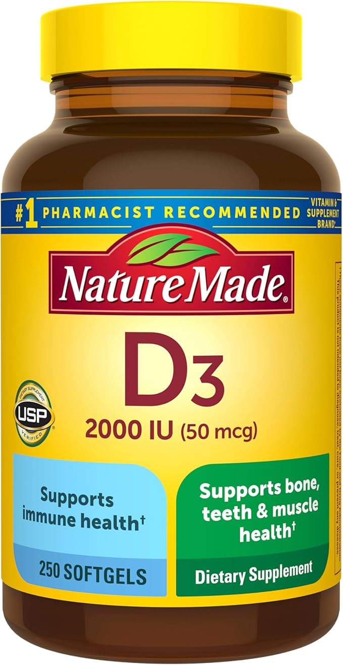 Nature Made Vitamin D3 2000 IU (250 Softgels)