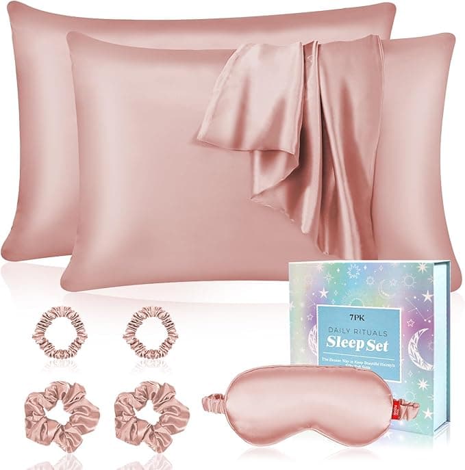 my novel things Satin Pillowcase Gift Set with Silk Satin Sleep Mask 4