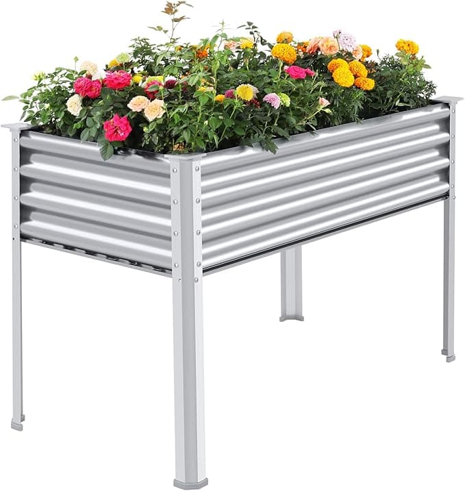 Land Guard Galvanized Elevated Raised Garden Bed
