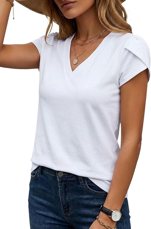 NUKELOLO V Neck Capsule T-Shirts for Women