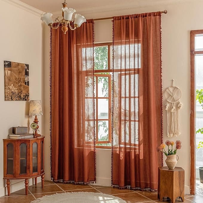 MYSKY HOME Bohemian Macrame Curtains
