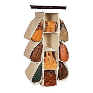 Hanging Purse and Handbag Organizer 10 Pockets