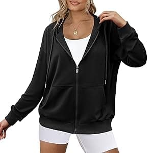Zeagoo Women Lightweight Zip Up Oversized Hoodie