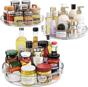LAMU 3 Pack Lazy Susan Organizer Turntable for Cabinet