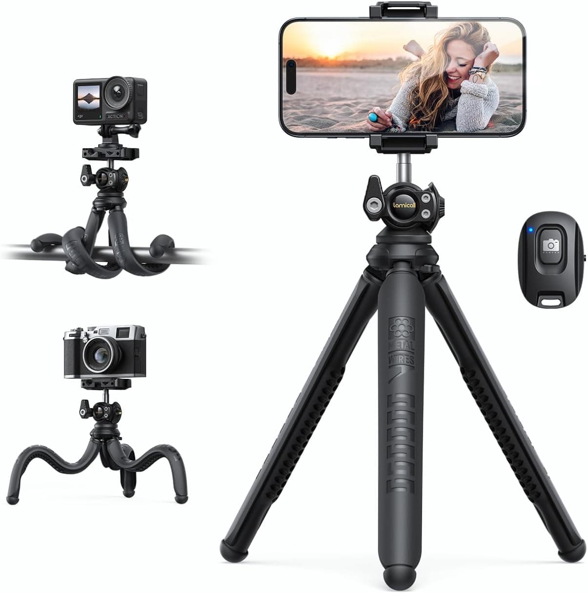 Lamicall Flexible Phone Tripod with Wireless Remote