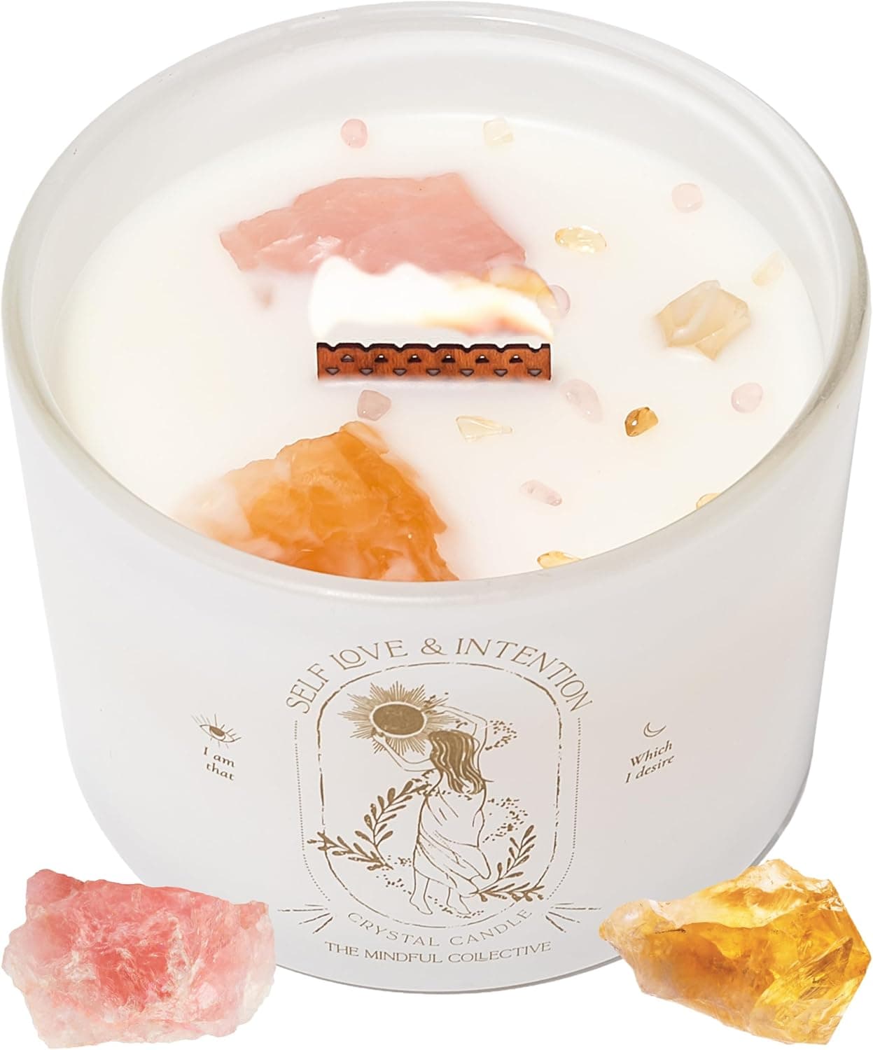 Large Crystal Soy Wood Wick Candle