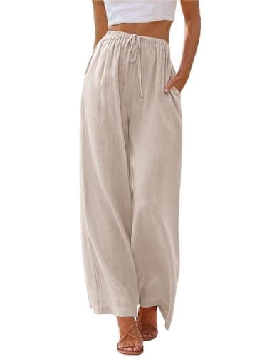 LILLUSORY Flowy Linen Beach Palazzo Pants