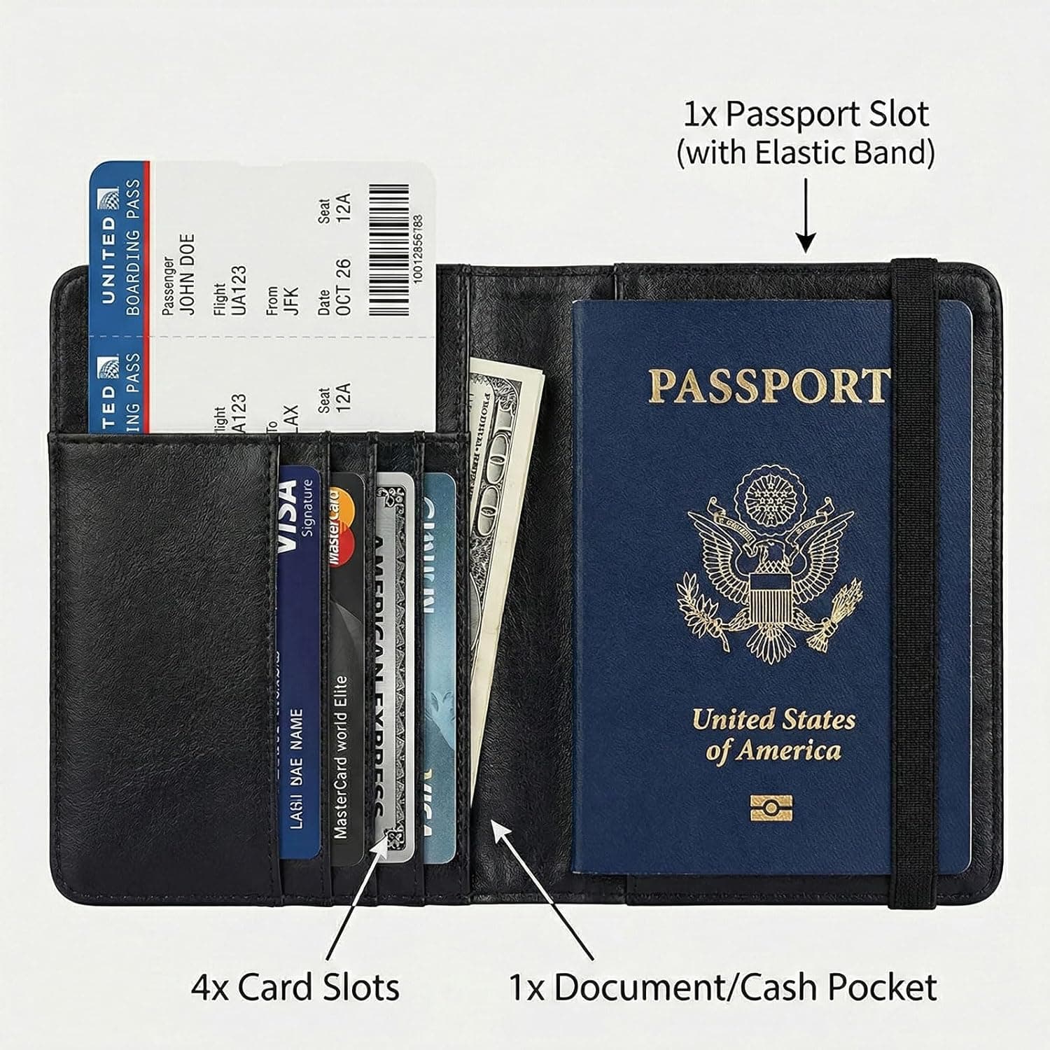 RFID Passport Cover in Dark Blue