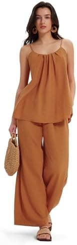 MOOSLOVER Linen Two Piece Vacation Set