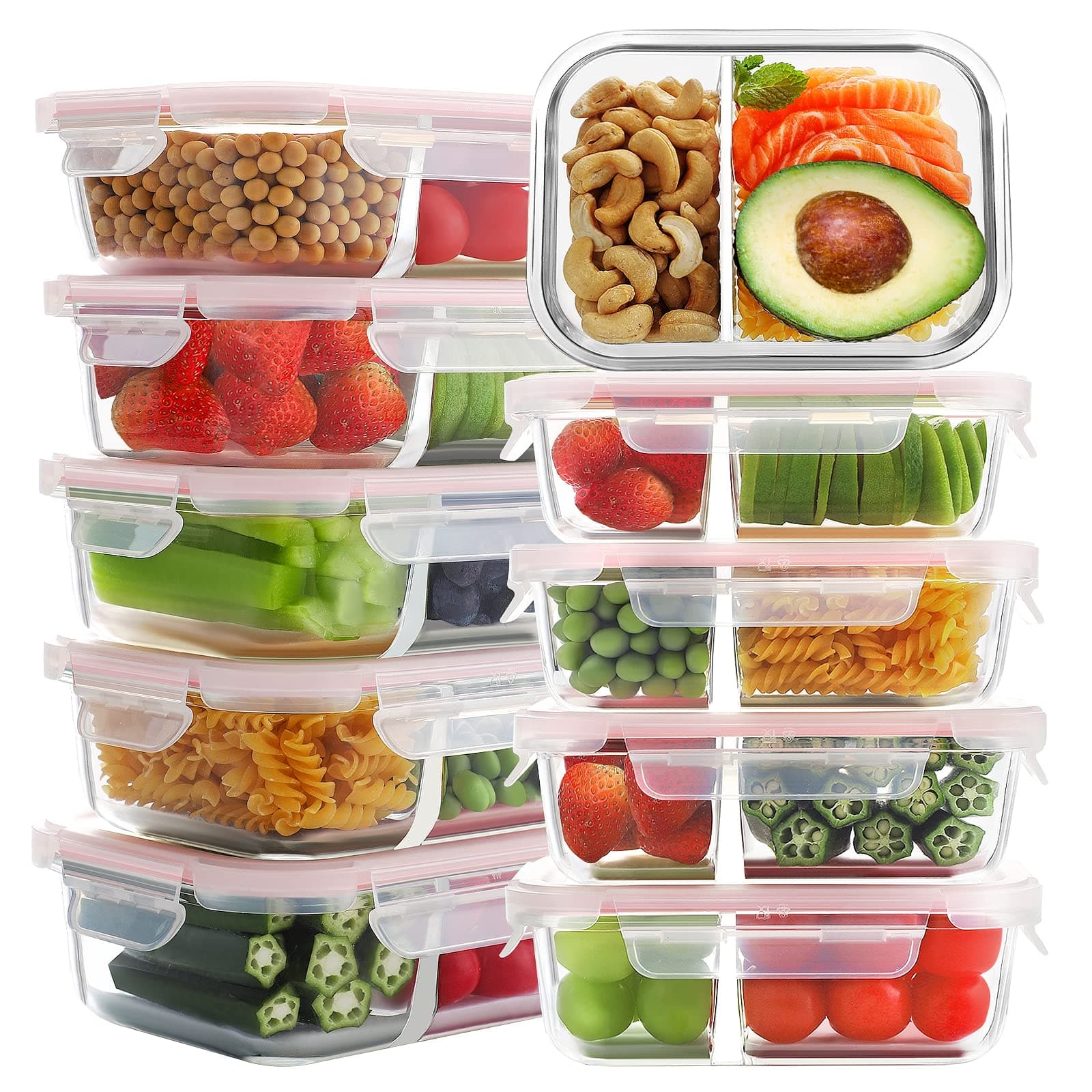 Bayco Glass Meal Prep Containers Set (10-Pack)