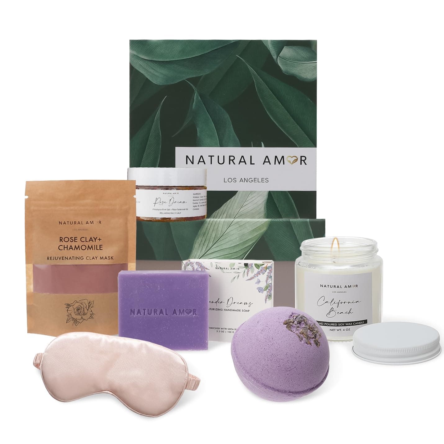 Natural Amor Spa Gift Set for Women — 6-Piece Self Care Box