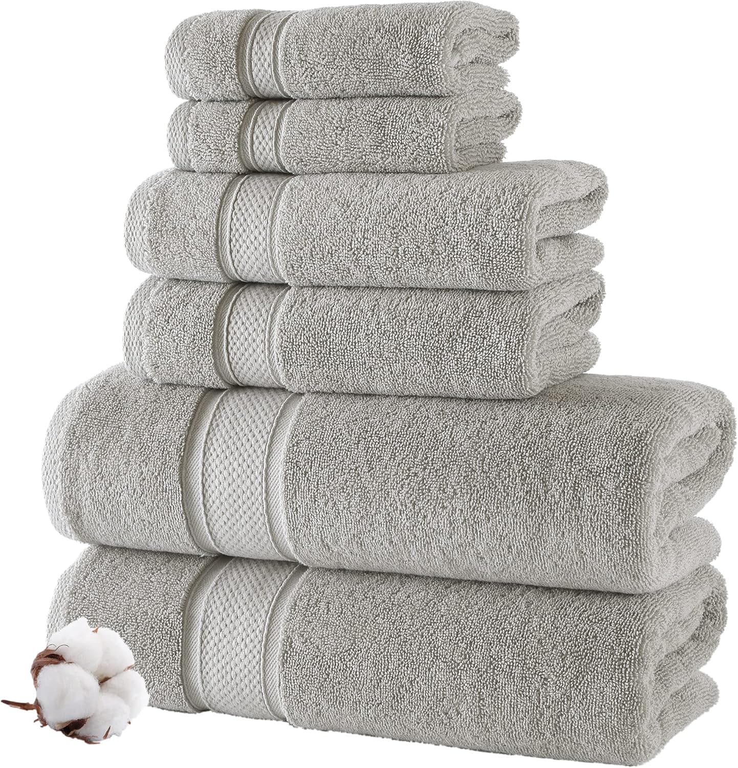 NOVA Luxury Linen Turkish Bath Towel Set (6 Piece)