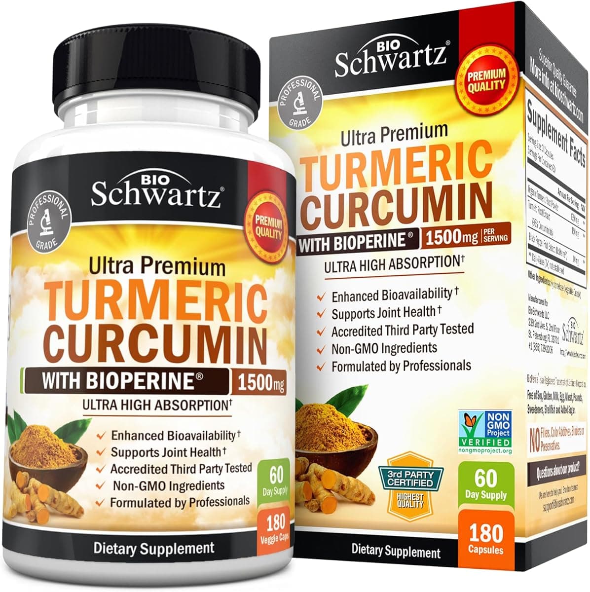 Turmeric Curcumin with Black Pepper Extract 1500mg